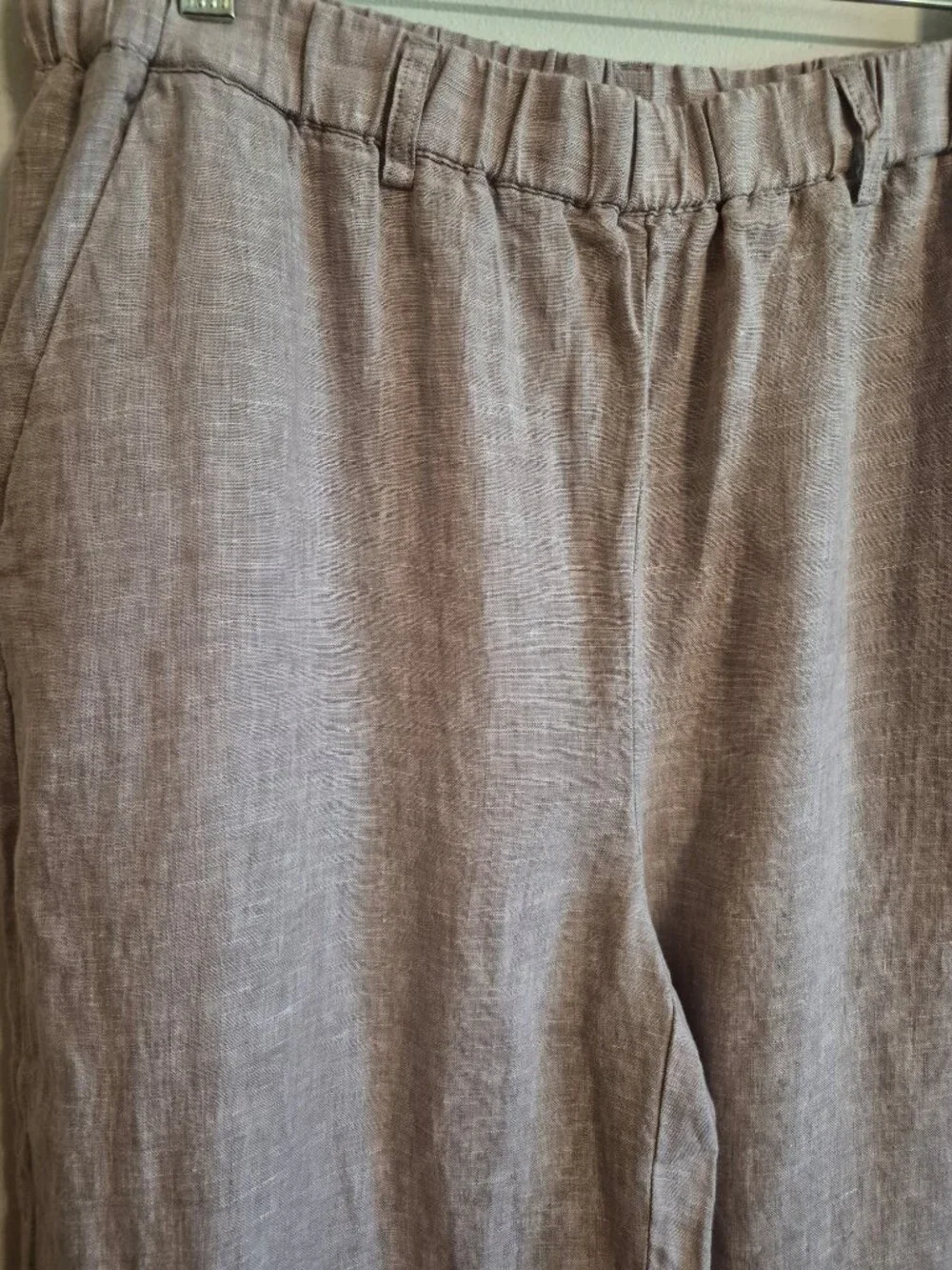 Quince 100% Linen Wide Leg Pants Vintage Pink Chambray Large